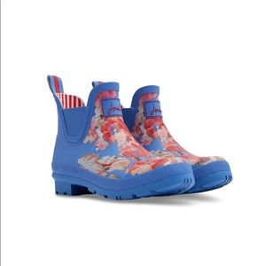 Joules Blue Floral Wellibob Rain Boots 8 NIB